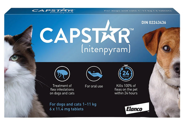 Capstar Anti-Flea Treatment for Dogs and Cats Under 11.4 Kg (Blue) - 6 Tablets