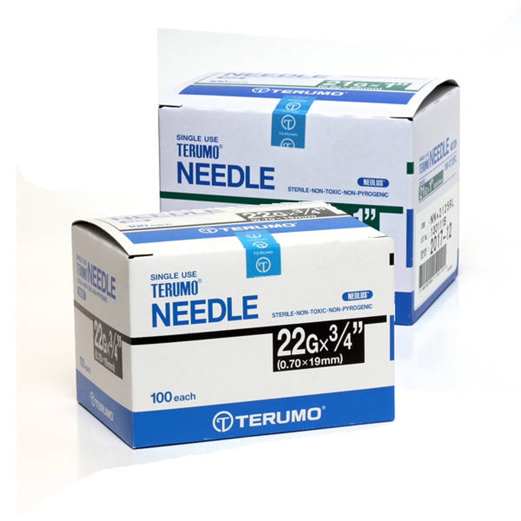 Terumo Hypodermic Needle 22G x 3/4 Inch TW 100 Pack