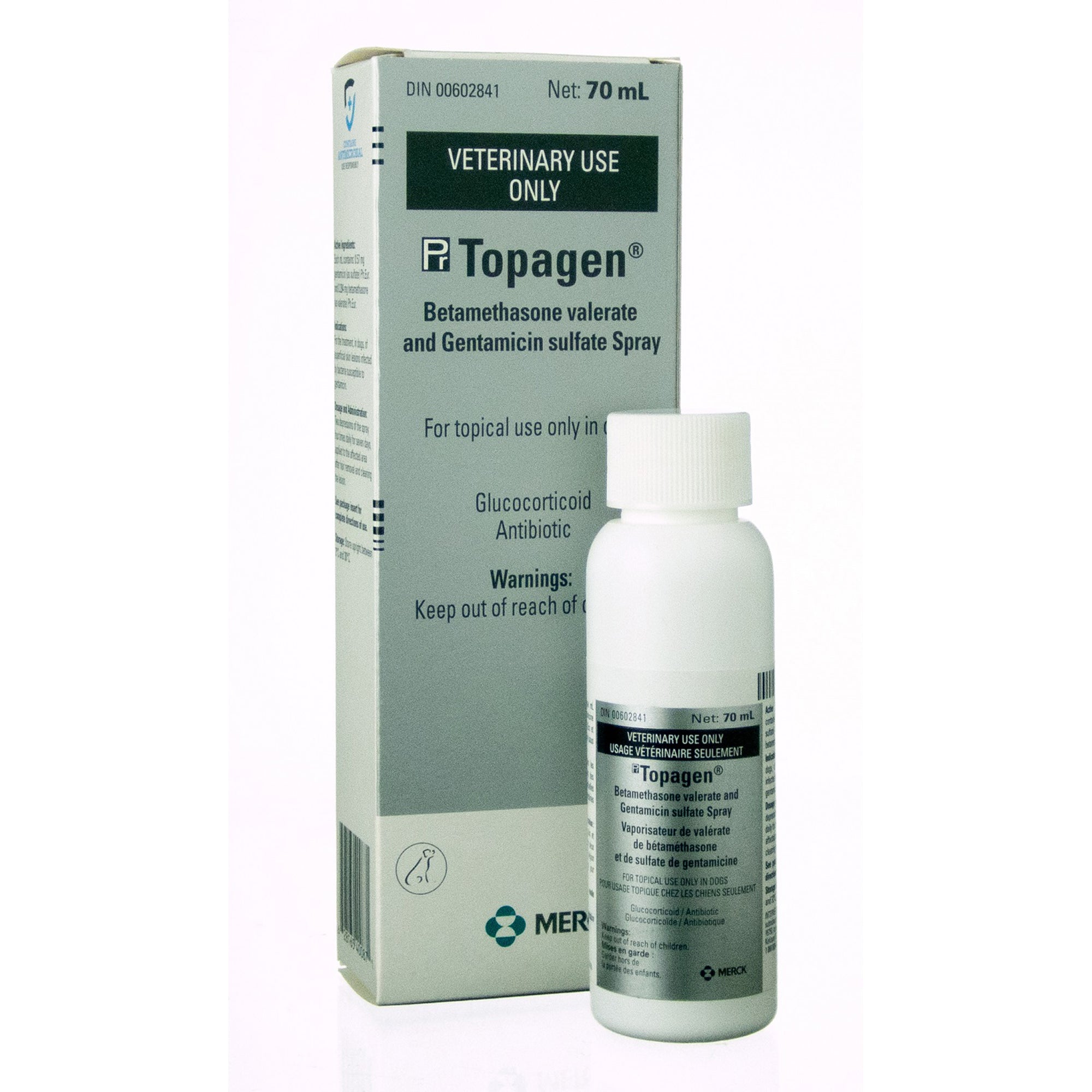 Topagen (betamethasone valerate / gentamicin) Spray