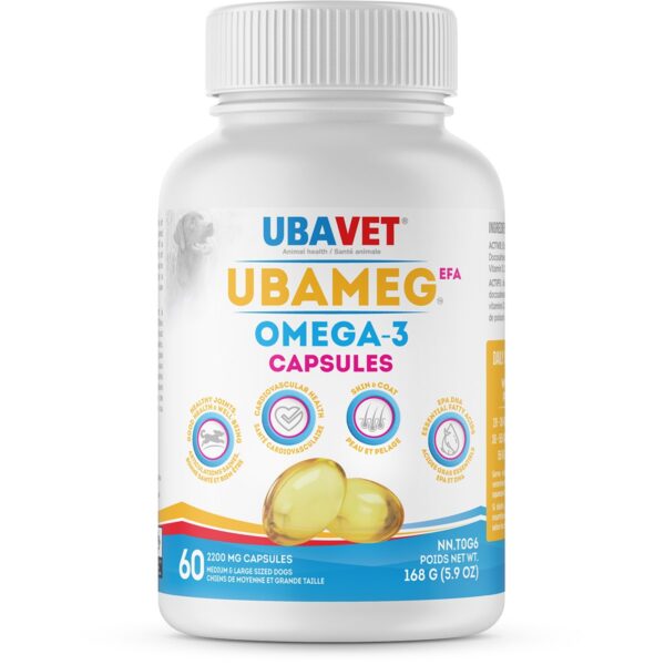 UbaVet UbaMeg EFA 2200 mg Omega-3 Fatty Acid Capsules