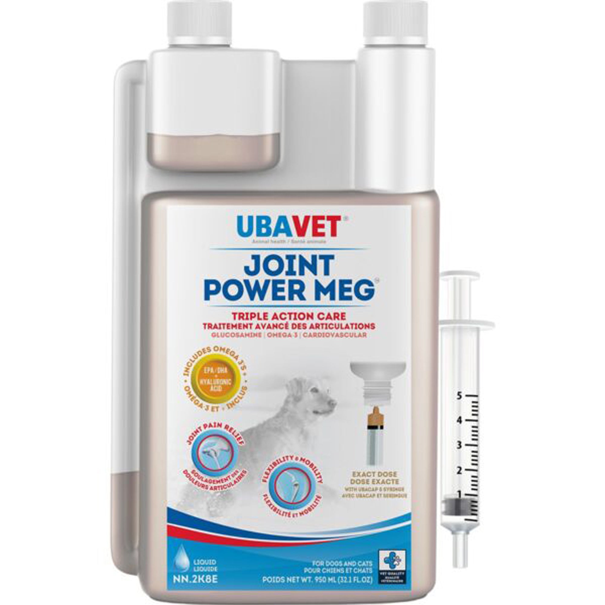 UbaVet Joint Power Meg Glucosamine HCL and Omega-3 Liquid