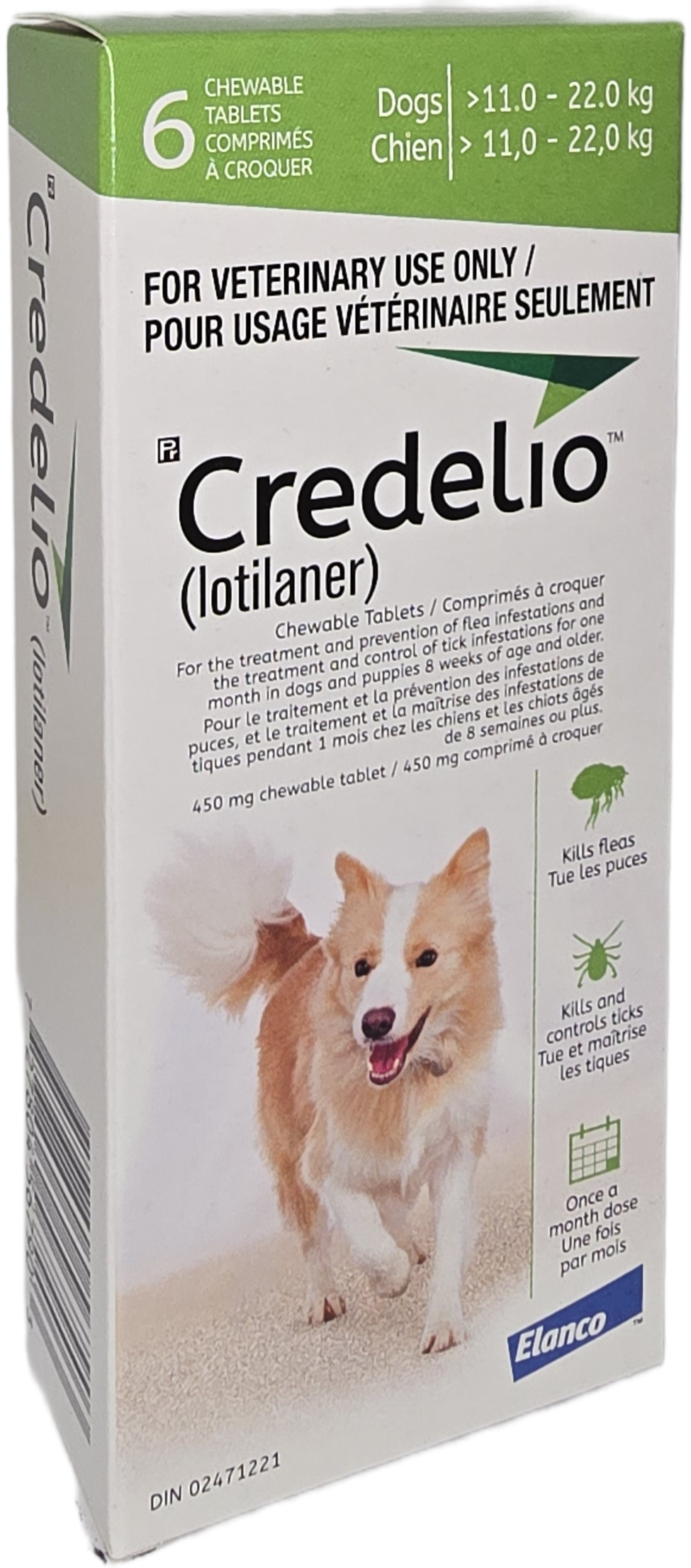 Credelio (lotilaner) Chewable Tablet For Dogs 11 To 22 Kg (Green)