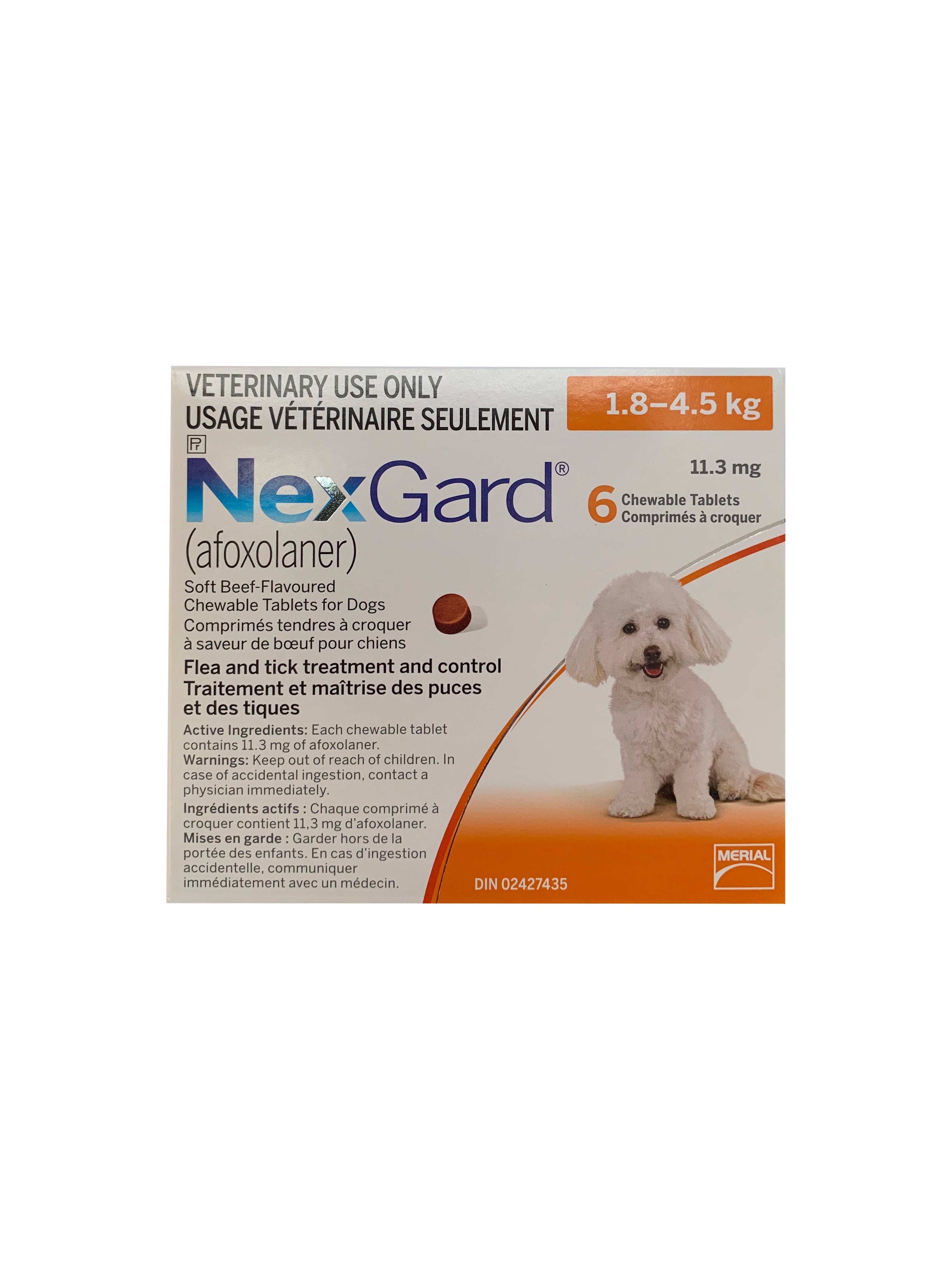 NexGard (afoxolaner) Chewable Tablet For Dogs 1.8 To 4.5 Kg (Orange)
