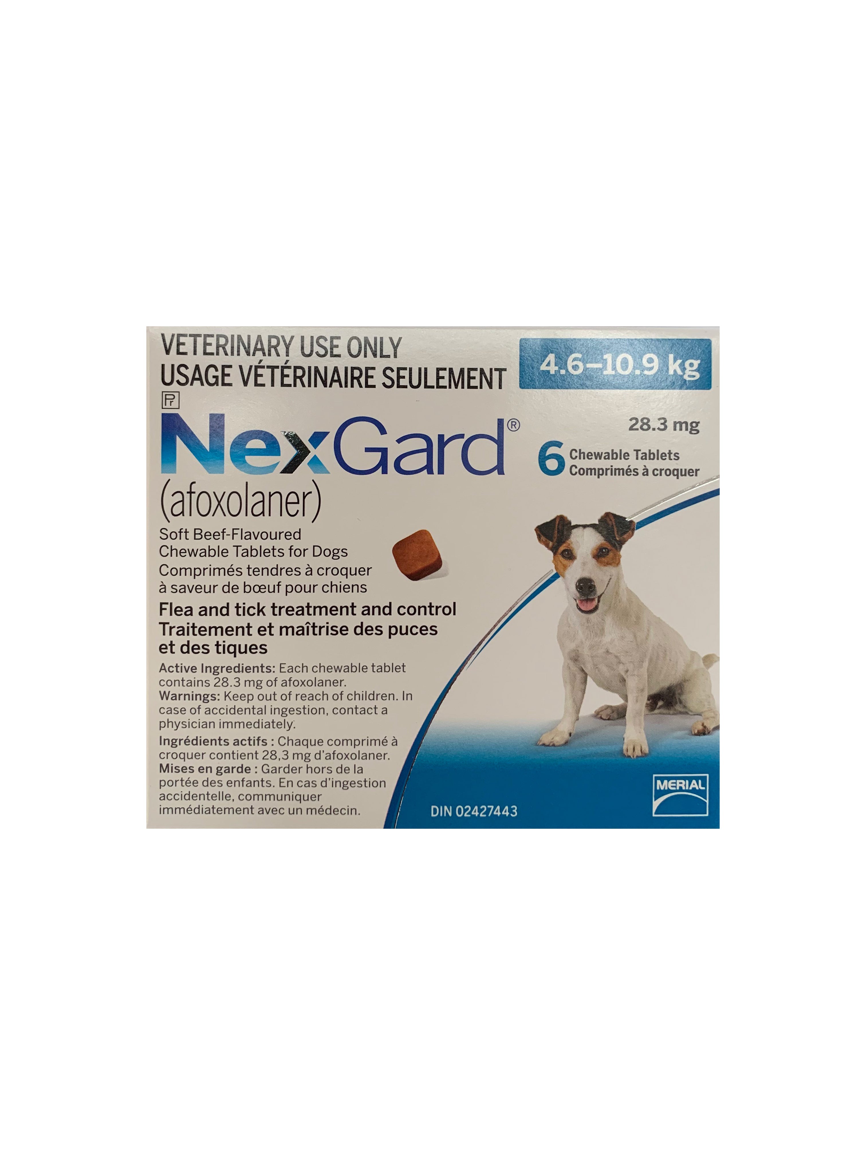 NexGard (afoxolaner) Chewable Tablet For Dogs 4.6 To 10.9 Kg (Blue)