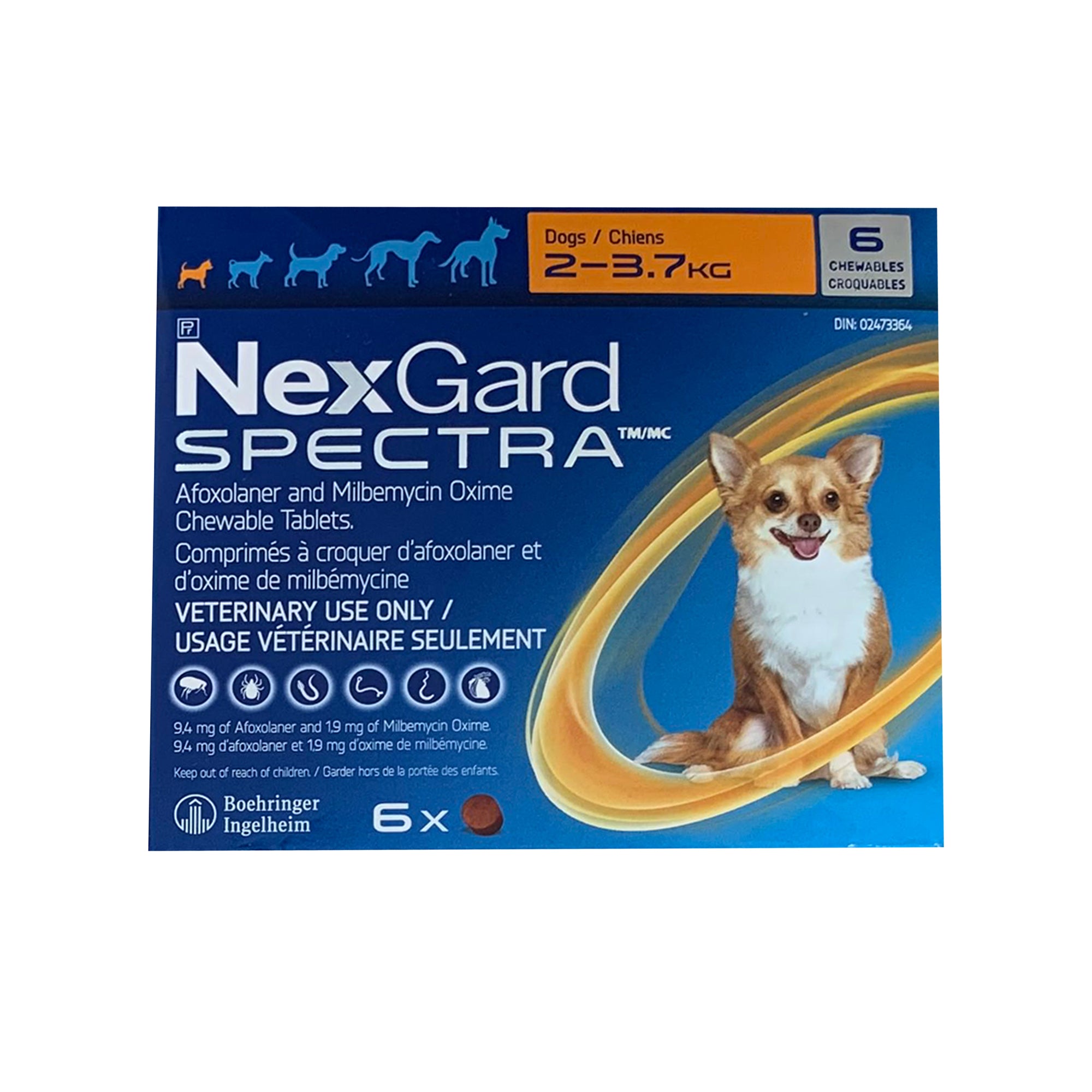 NexGard Spectra Chewable Tablet For Dogs 2 To 3.7 Kg (Orange)