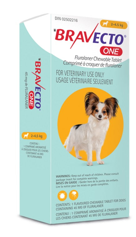 Bravecto 1-Month Chews For Dogs 2 to 4.5 Kg (Yellow)