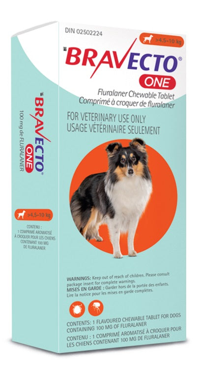 Bravecto 1-Month Chews For Dogs 4.6 to 10 Kg (Orange) - 1 Chew