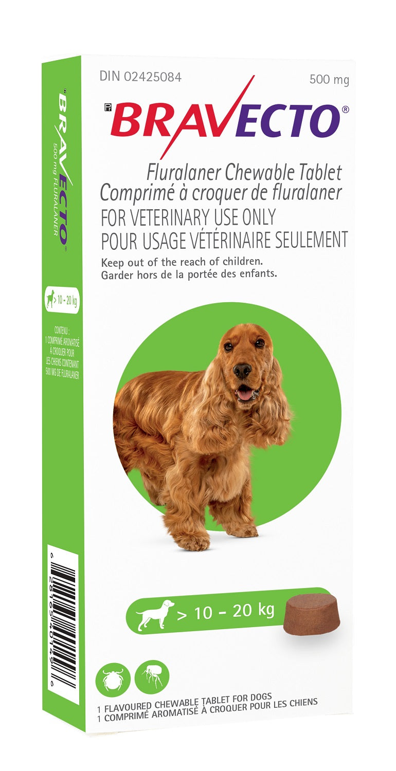 Bravecto Chews For Medium Dogs 10.1 To 20 kg (Green)