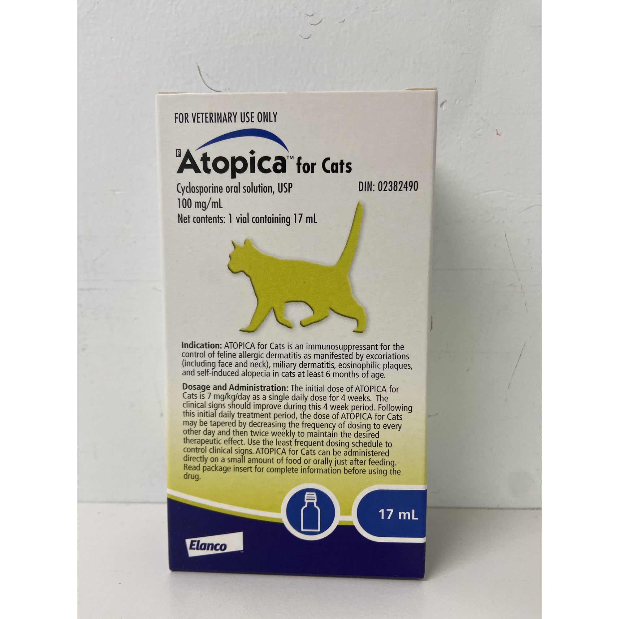 Atopica (cyclosporine) 100 mg/mL Oral Solution For Cats