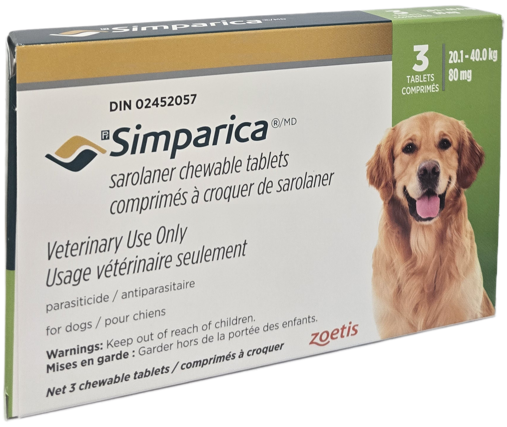 Simparica Chewable Tablet For Dogs 20.1 To 40 Kg (Green) - 1 Tablet