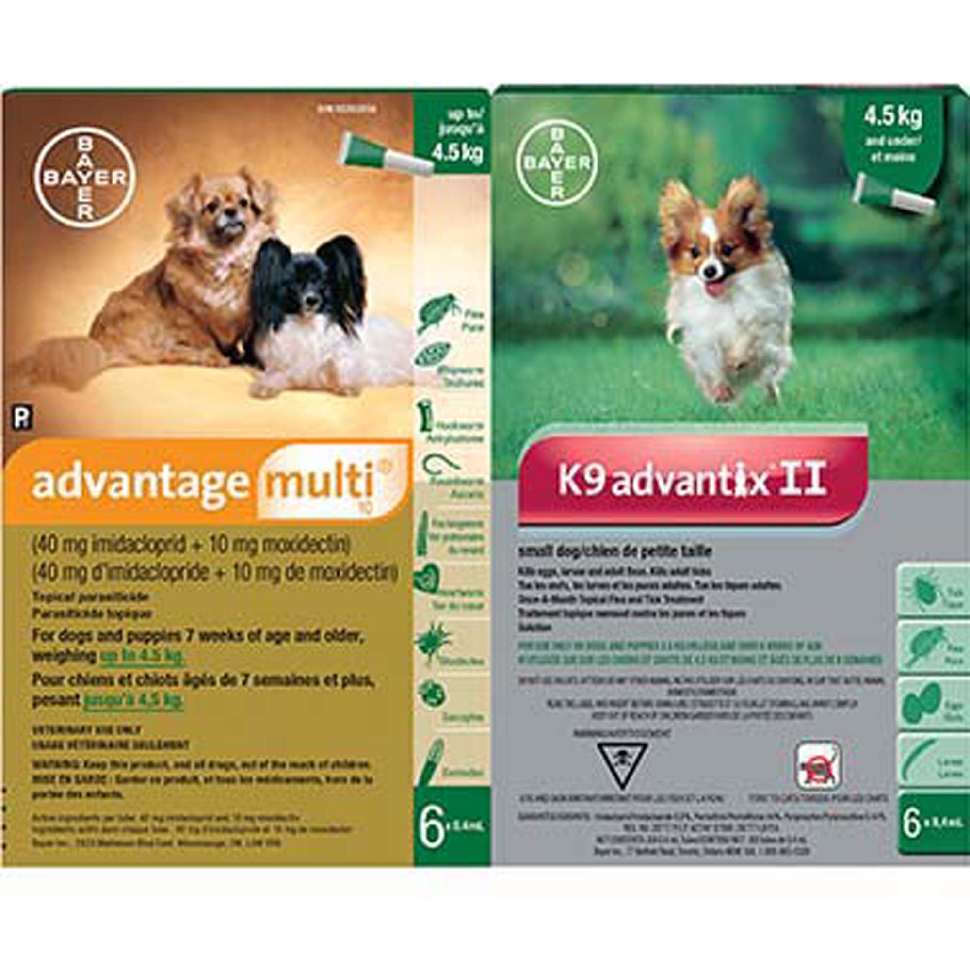 Multi-Duo Advantage Multi 10 & K9 Advantix II For Dogs Under 4.5 Kg (Green) - 6 Dose