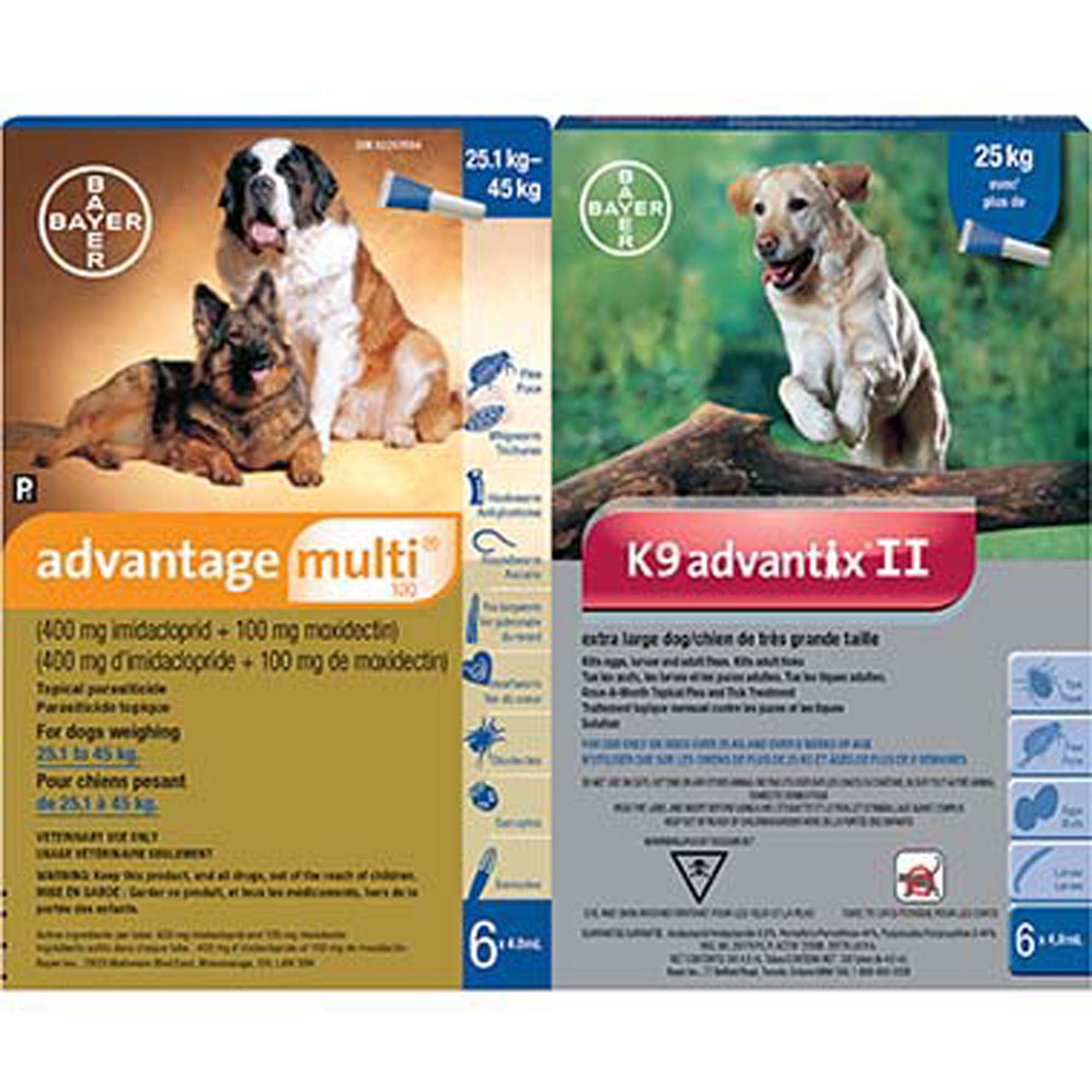 Multi-Duo Advantage Multi 100 & K9 Advantix II For Dogs Over 25 Kg (Blue) - 6 Dose
