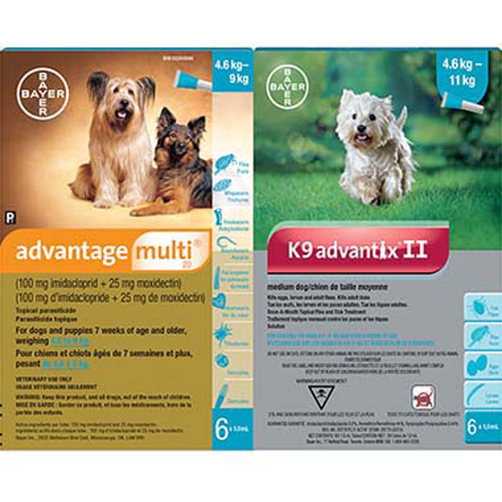 Multi-Duo Advantage Multi 20 & K9 Advantix II For Dogs 4.6 To 9 Kg (Aqua)