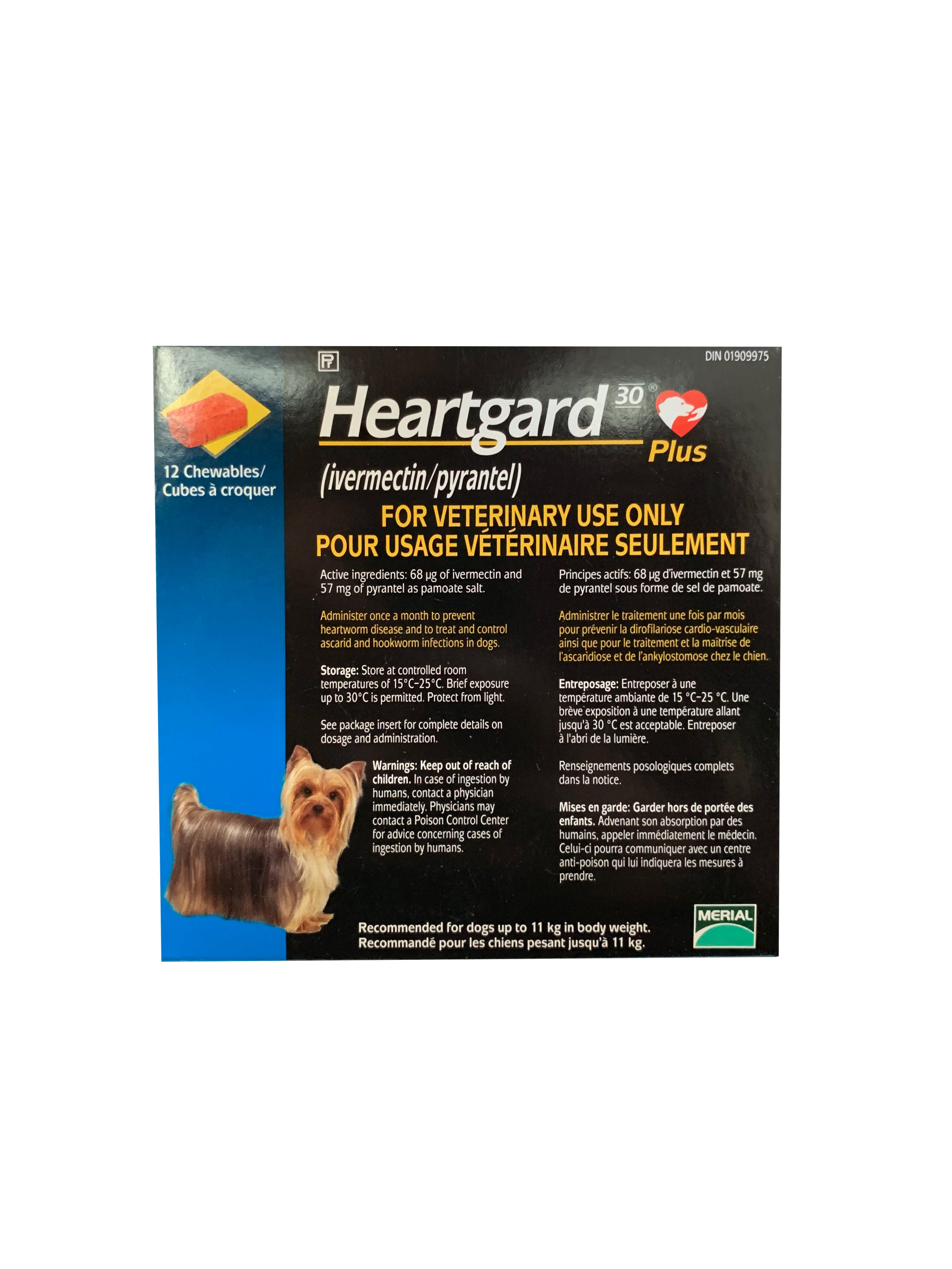 Heartgard Plus (ivermectin/pyrantel) For Dogs Under 11 Kg (Blue)