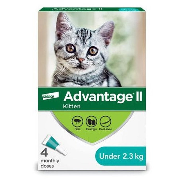 Advantage II Flea Treatment For Kittens 2.3 Kg & Under (Aquamarine)