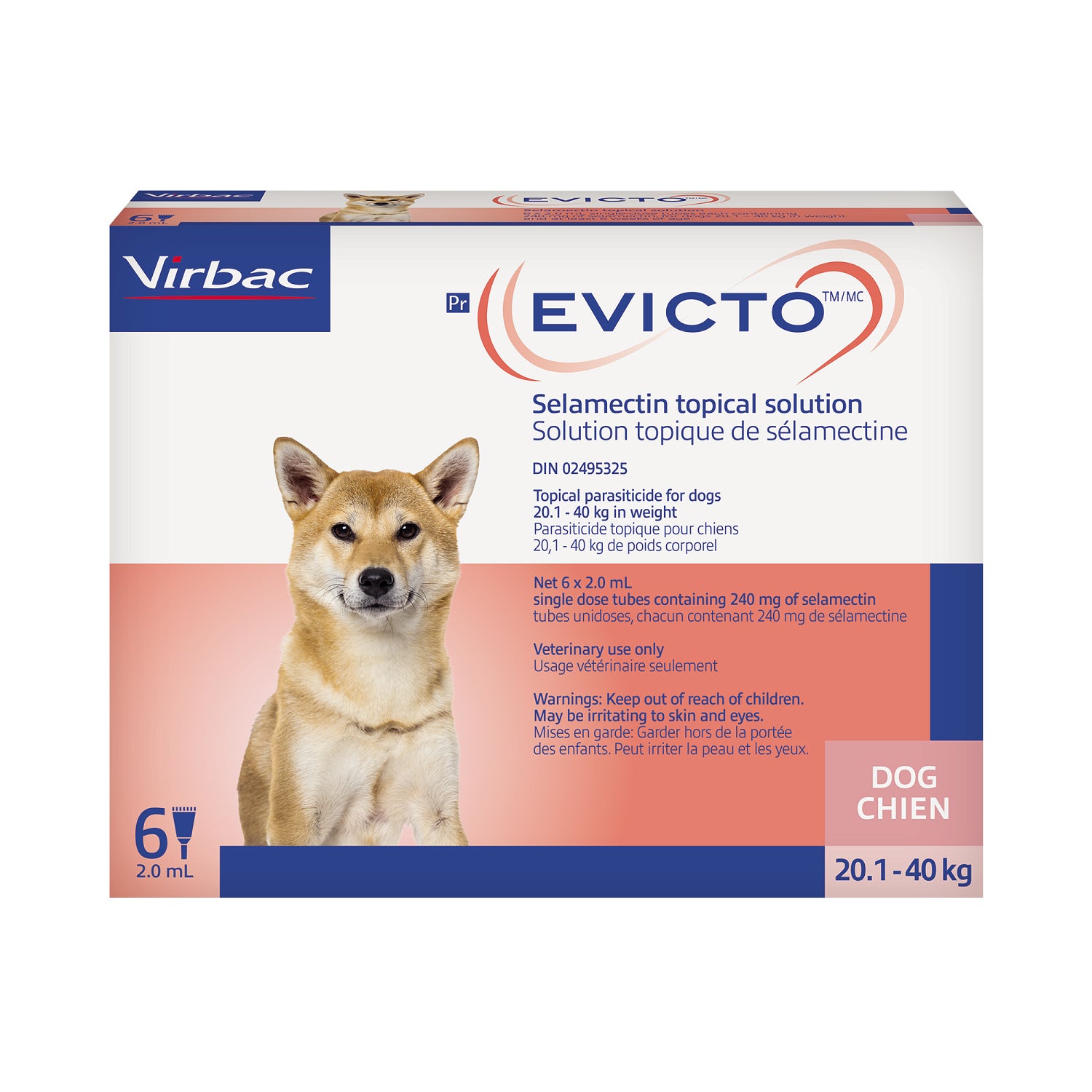 EVICTO Selamectin Topical Solution For Dogs 20.1 To 40 Kg (Pink) - 1 Dose