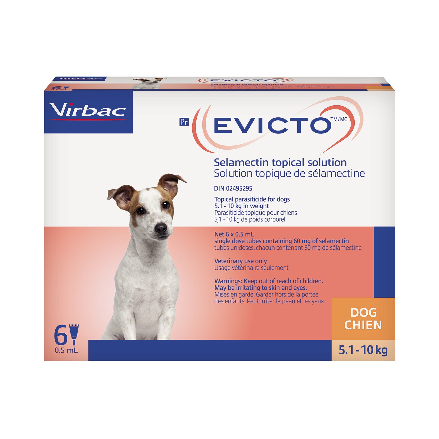EVICTO Selamectin Topical Solution For Dogs 5.1 To 10 Kg (Orange)