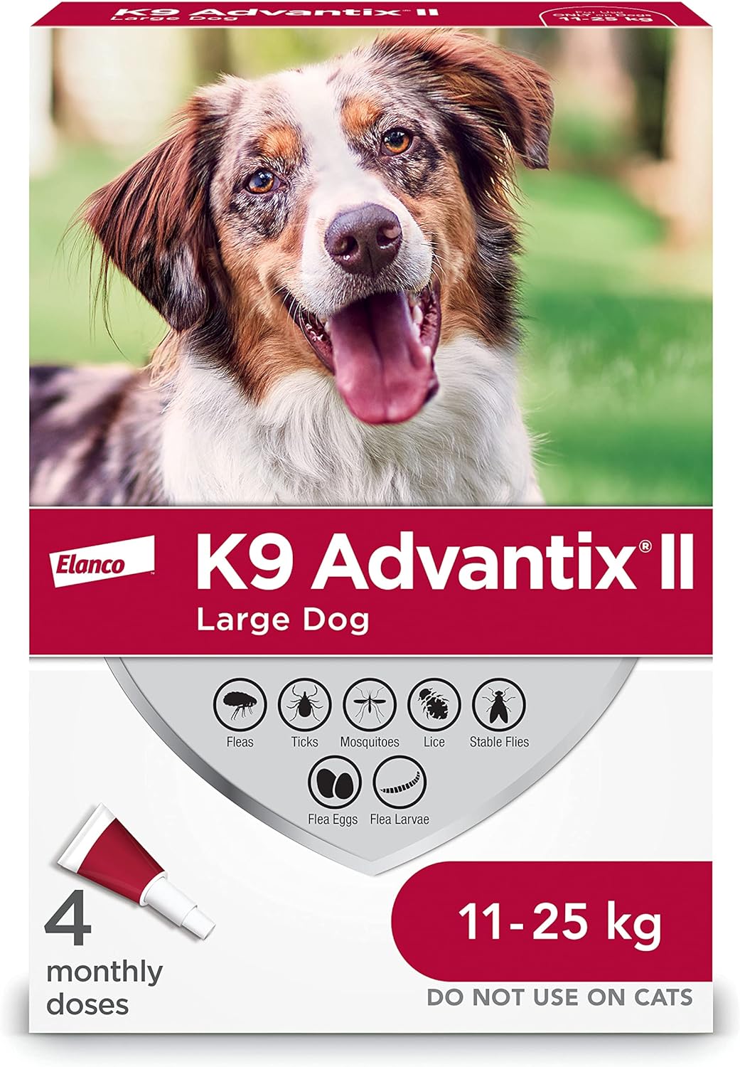 K9 Advantix II Flea & Tick Protection for Dogs 11 to 25 Kg (Red)