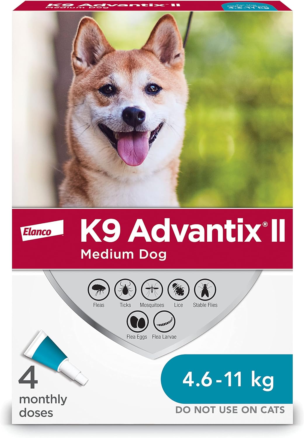 K9 Advantix II Flea & Tick Protection for Dogs 4.6 to 11 Kg (Teal)