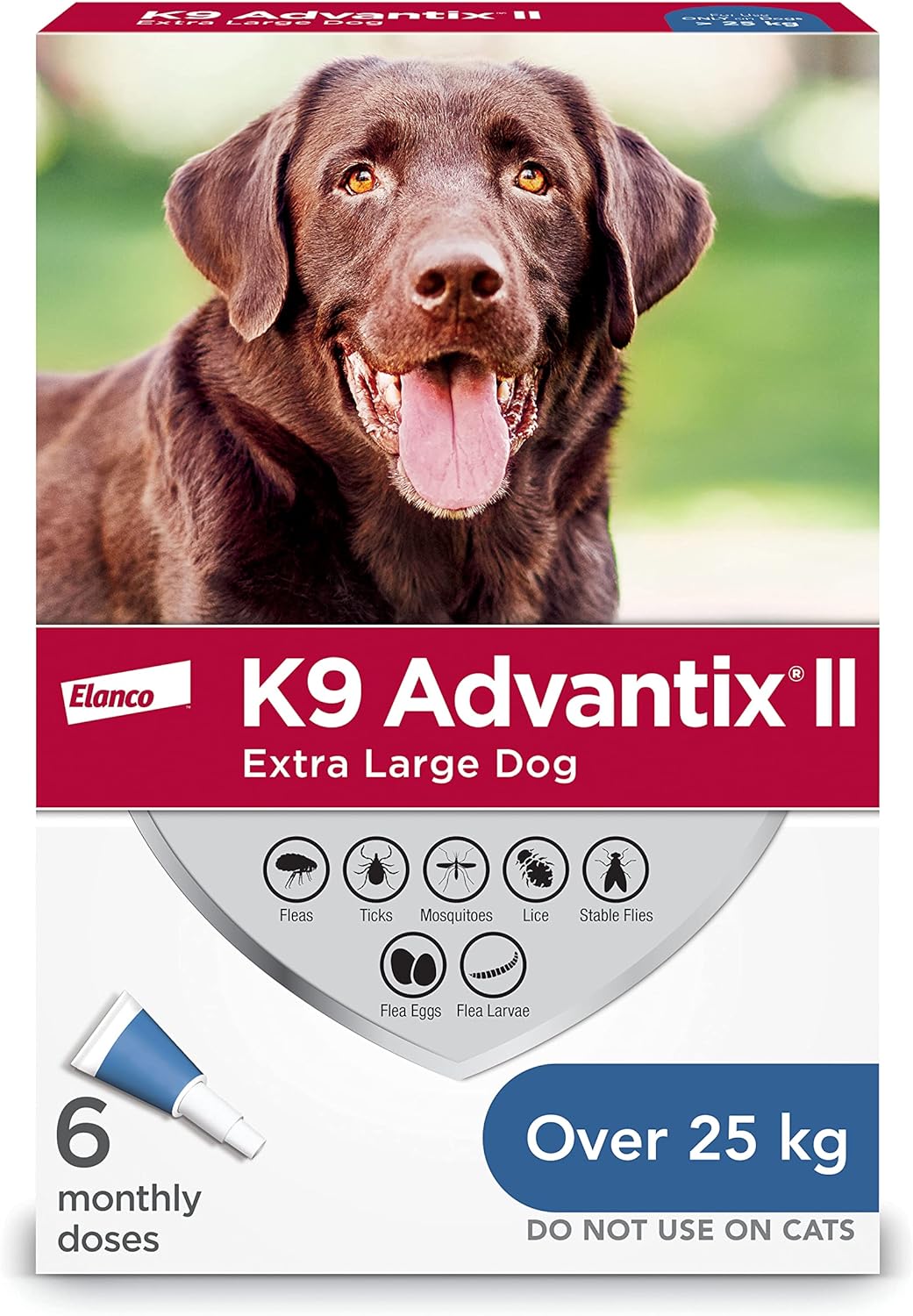 K9 Advantix II Flea & Tick Protection for Dogs Over 25 Kg (Blue) - 4 Dose