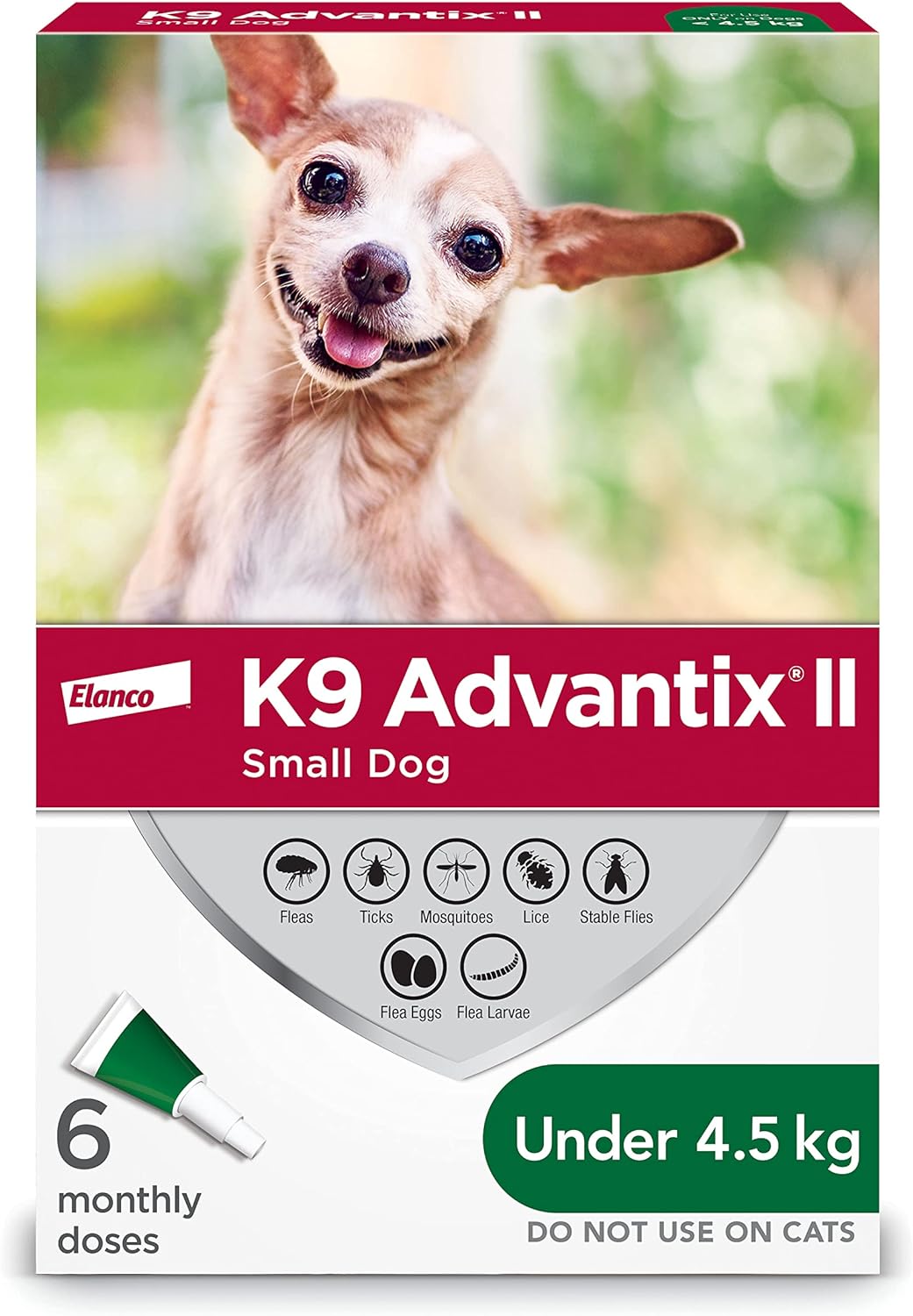 K9 Advantix II Flea & Tick Protection for Dogs Under 4.5 Kg (Green)
