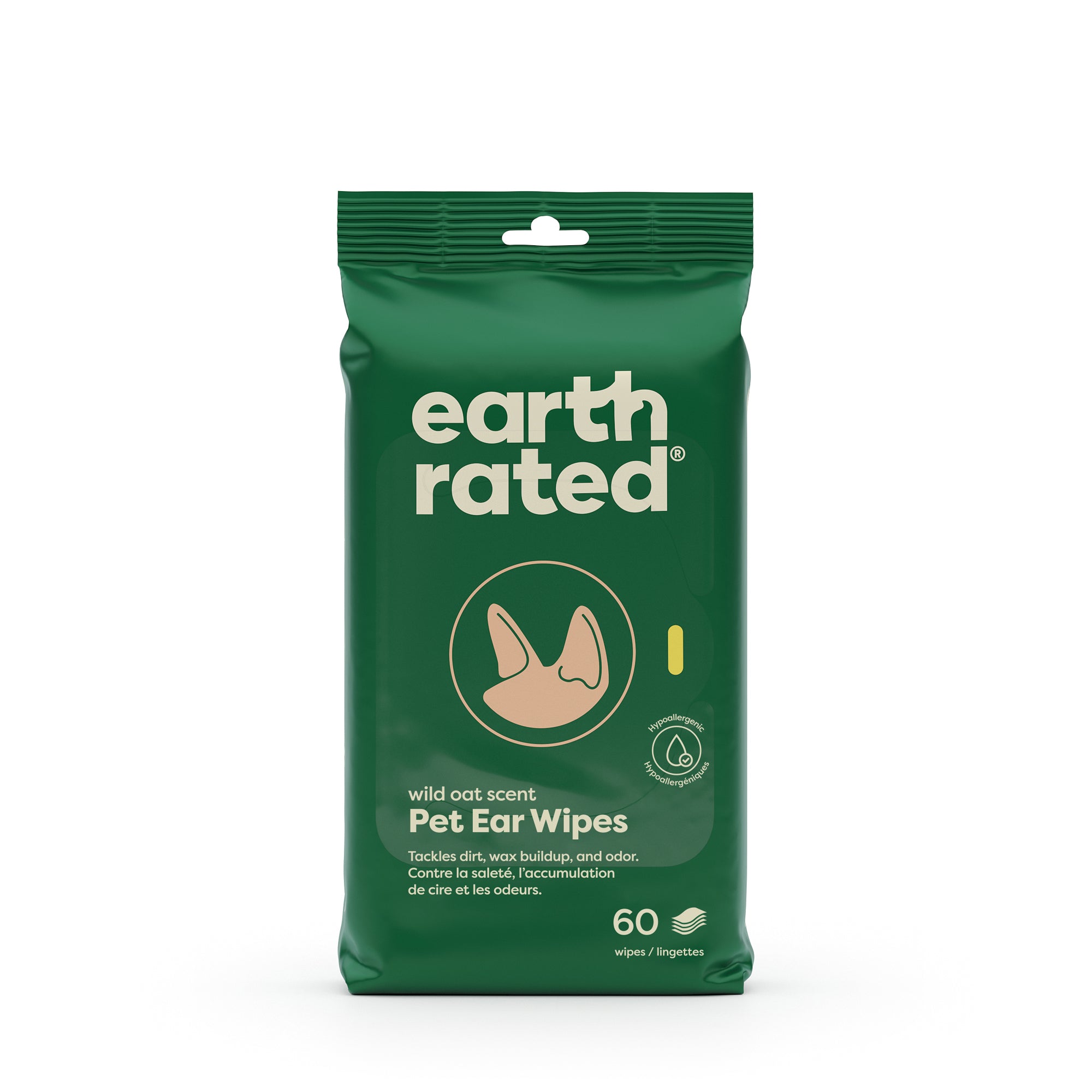 Earth Rated Wild Oat Scent Pet Ear Wipes