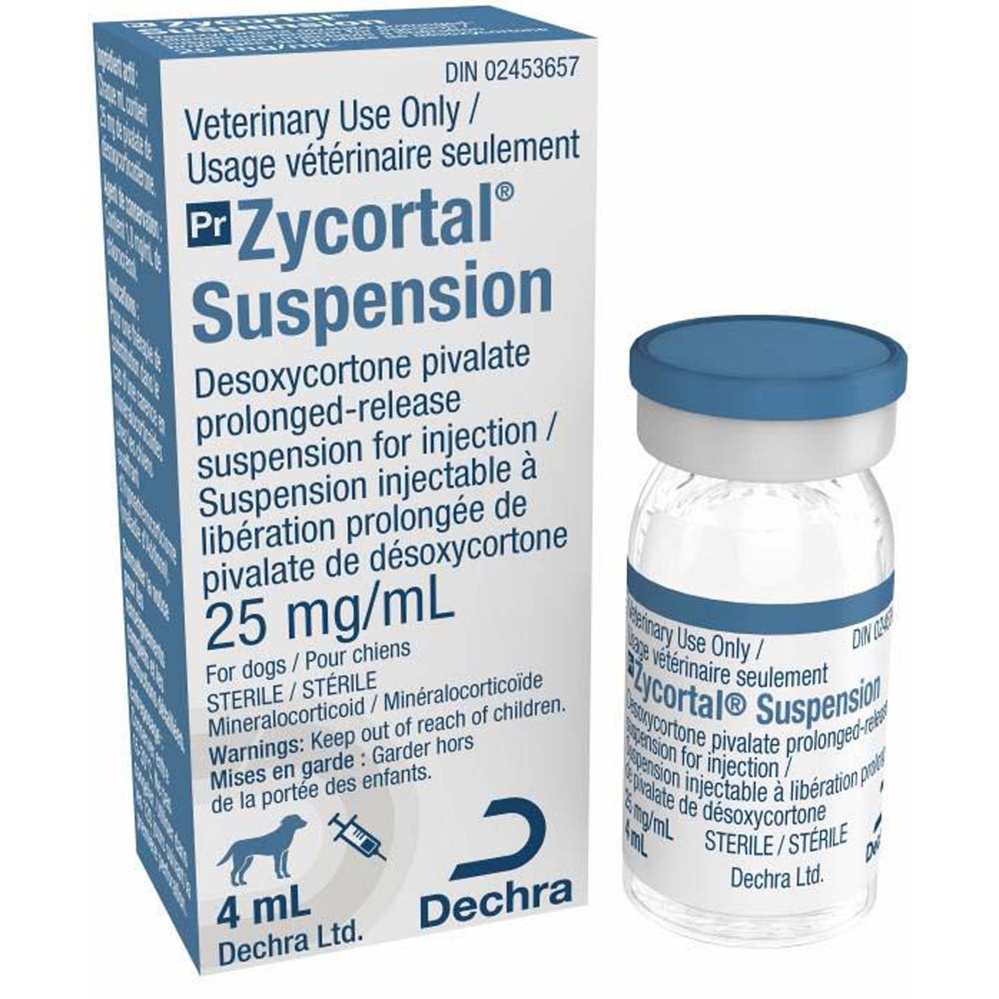 Zycortal (desoxycortone pivalate) 25 mg/mL Injectable