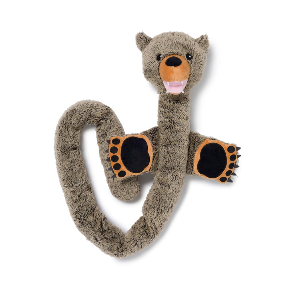 FabDog Twisty Grizzly Bear Plush Dog Toy