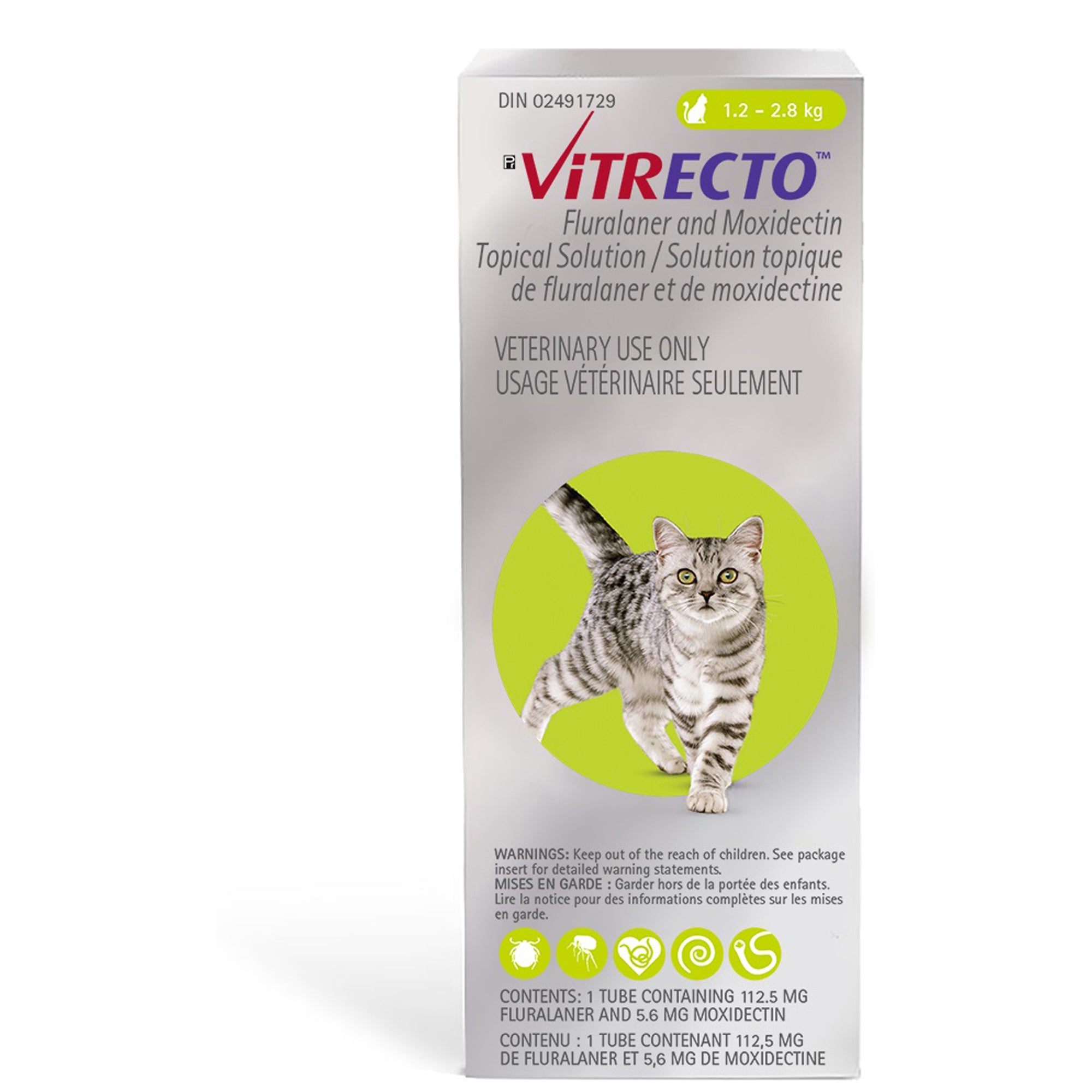 Vitrecto Topical Solution For Cats 1.2 to 2.8 Kg (Lime)