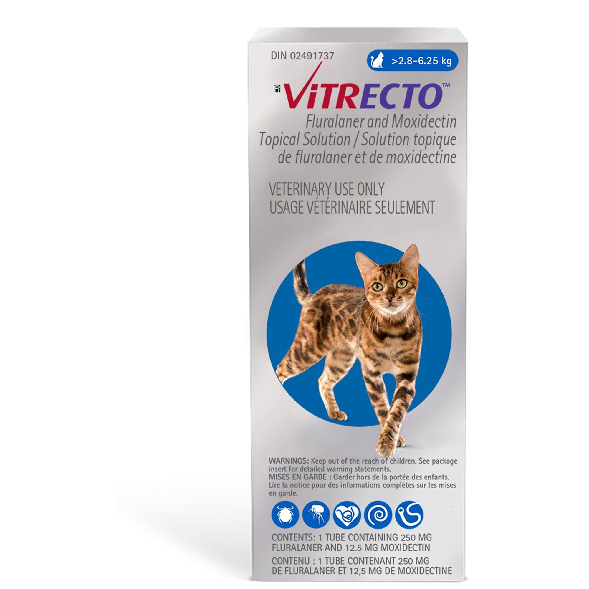Vitrecto Topical Solution For Cats 2.8 to 6.25 Kg (Dark blue)