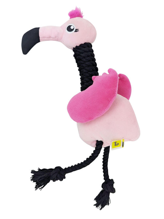 Rope Neck Dog Toy Rio The Flamingo