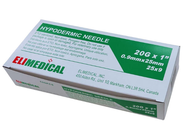 Elimedical Hypodermic TW Needles 20G x 1 Inch