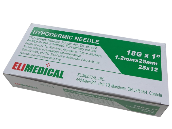 Elimedical Hypodermic TW Needles 18G x 1 Inch