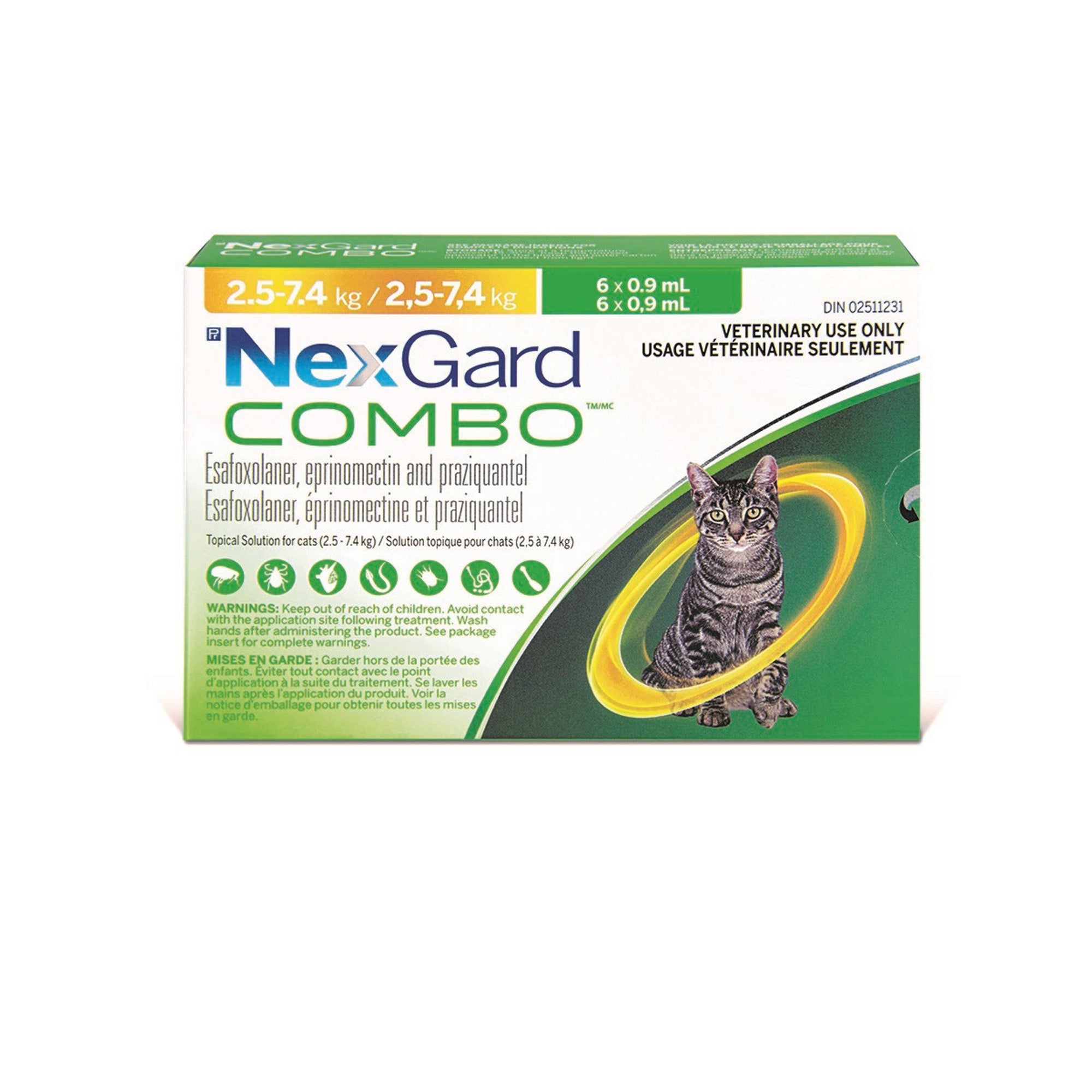 NexGard Combo Topical For Cats 2.5 to 7.4 Kg (Yellow)