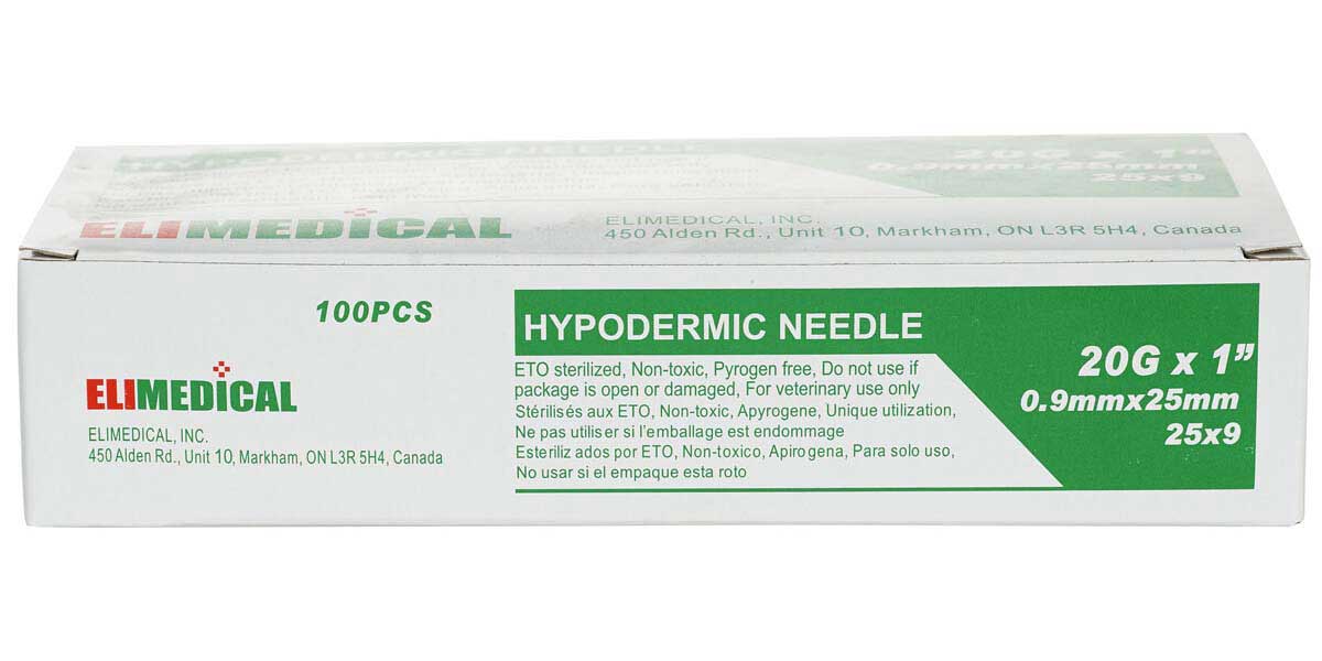 Elimedical Hypodermic TW Needles 20G x 1 Inch
