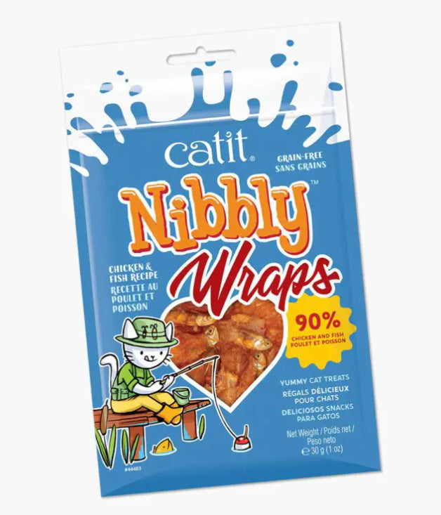 Catit Nibbly Wraps Cat Treats - Chicken & Fish