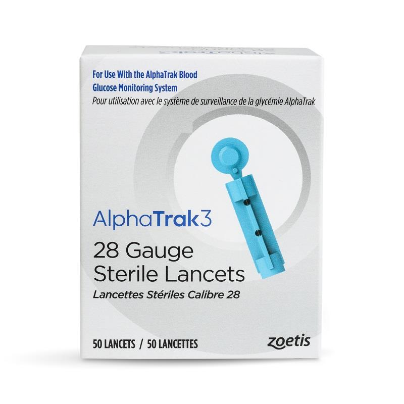 AlphaTRAK 3 Blood Glucose Monitoring Sterile Lancet 28 G 50 Pack