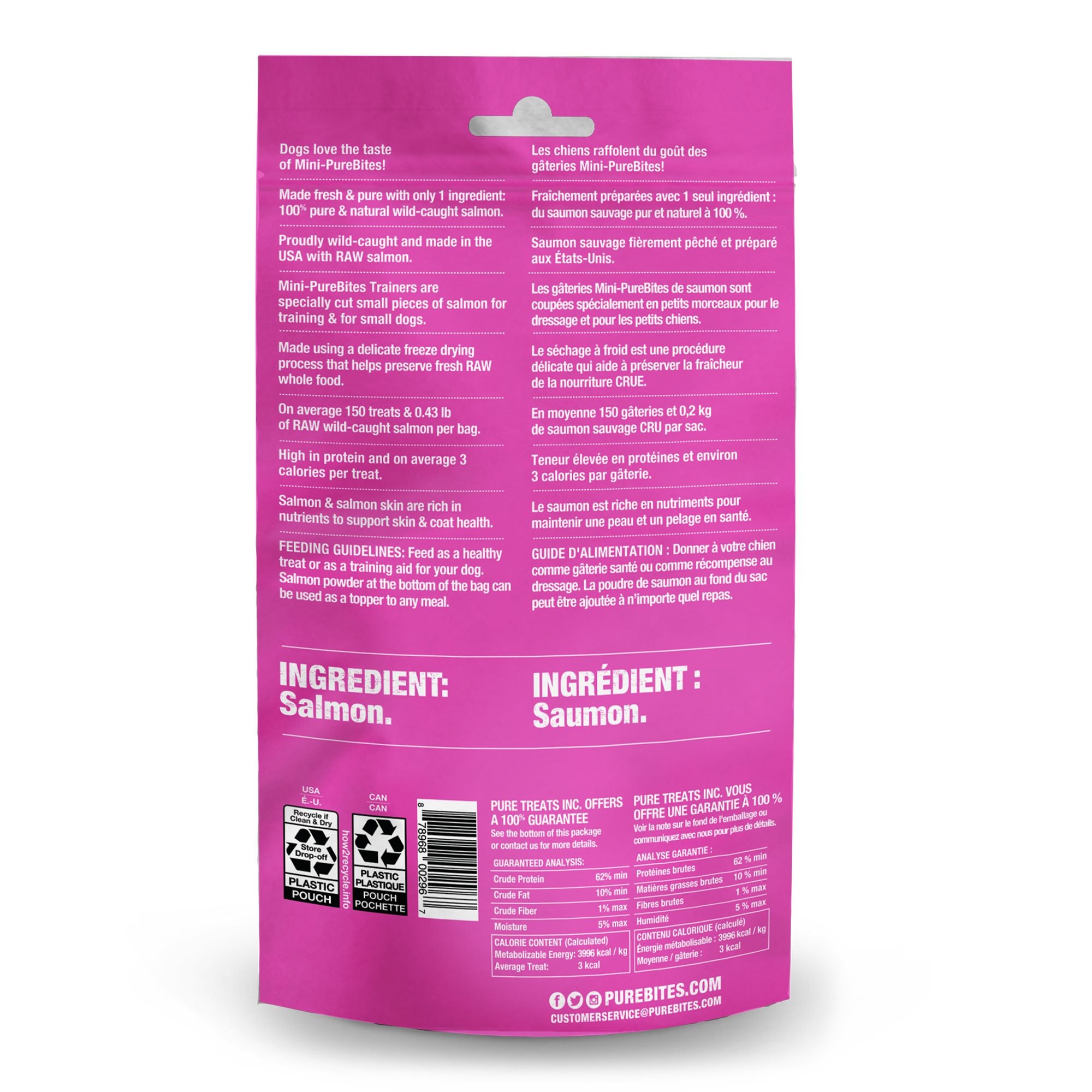 PureBites Mini Freeze Dried Wild-Caught Salmon Trainers Treats For Dogs