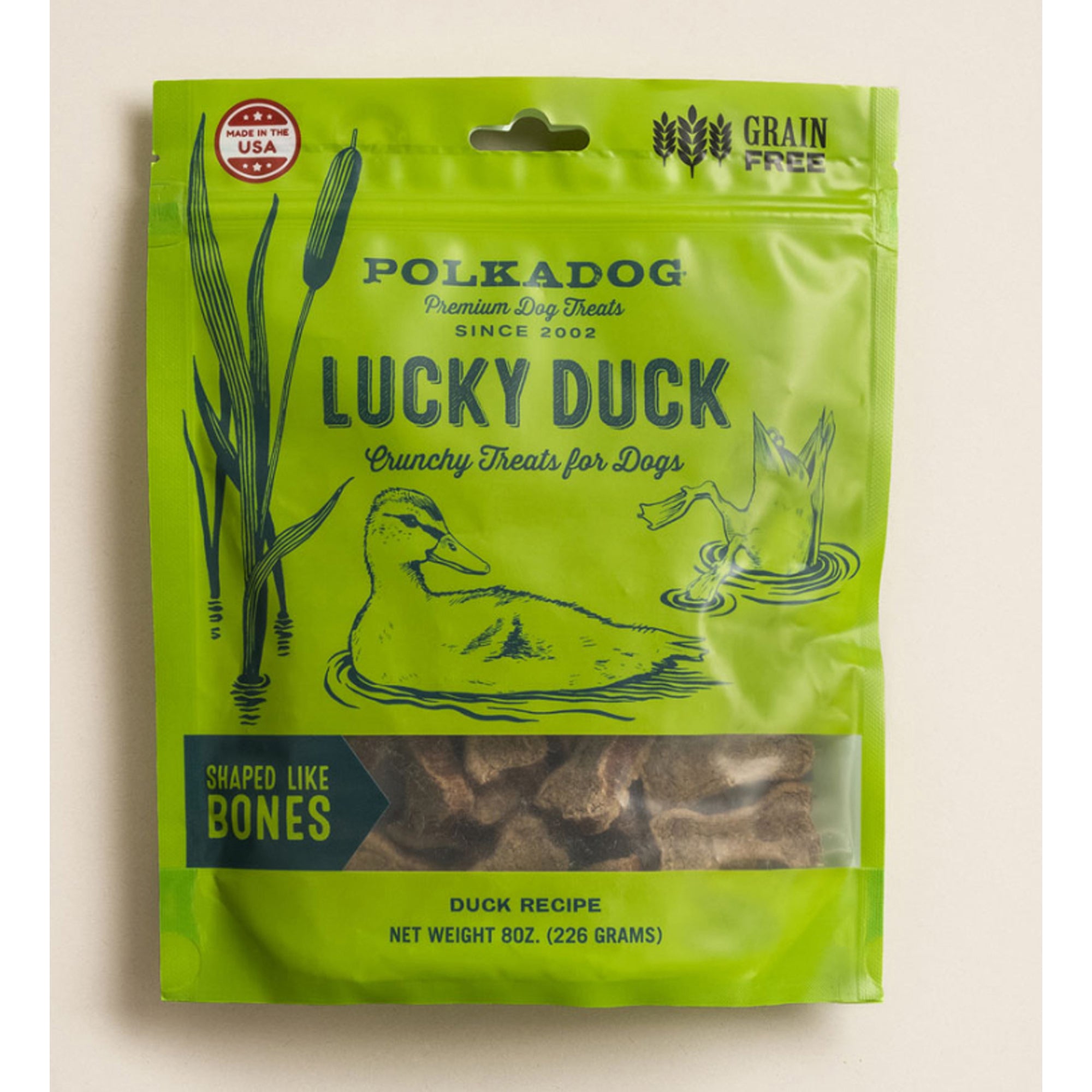 Polkadog Lucky Duck Bone Shaped Treats For Dogs