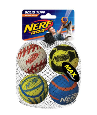 Solid TUFF Sports Balls Dog Toy 4 Pack
