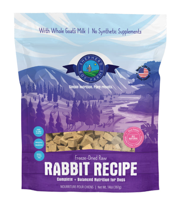 Shepherd Boy Farms Freeze Dried Raw Rabbit Recipe Treats for Dogs