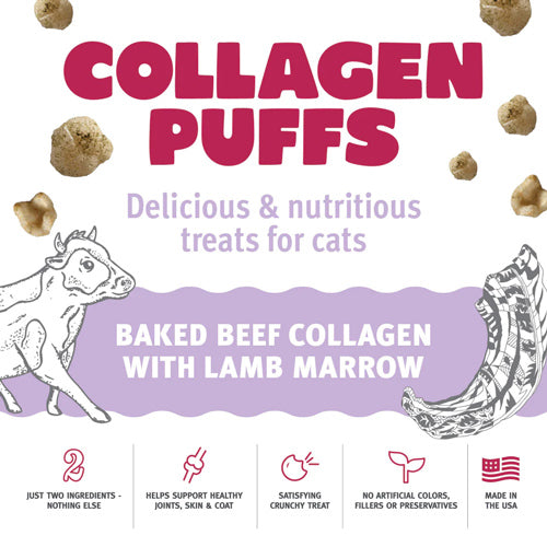 Icelandic+ Collagen Puffs Treats For Cats Baked Beef Collagen With Lamb Marrow