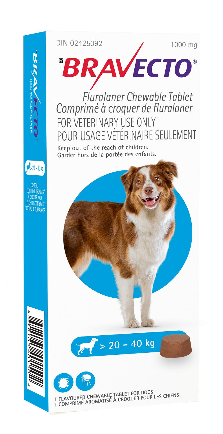 Bravecto Chews For Large Dogs 20.1 To 40 kg (Blue)