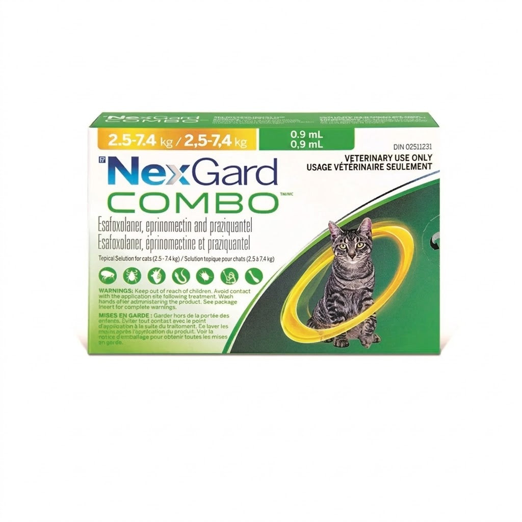 NexGard Combo Topical For Cats 2.5 to 7.4 Kg (Yellow)