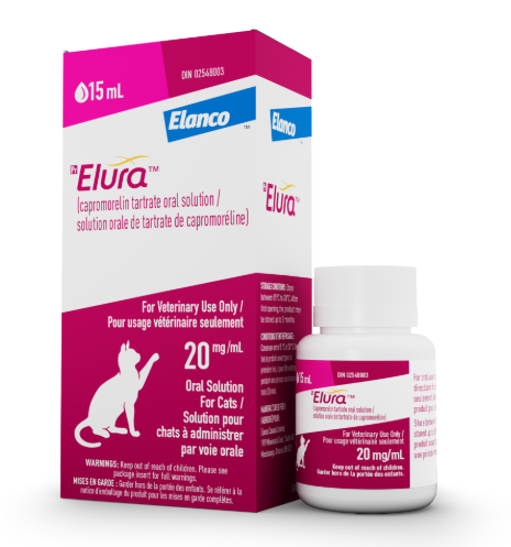 Elura (capromorelin tartrate) 20 mg/mL Oral Solution For Cats
