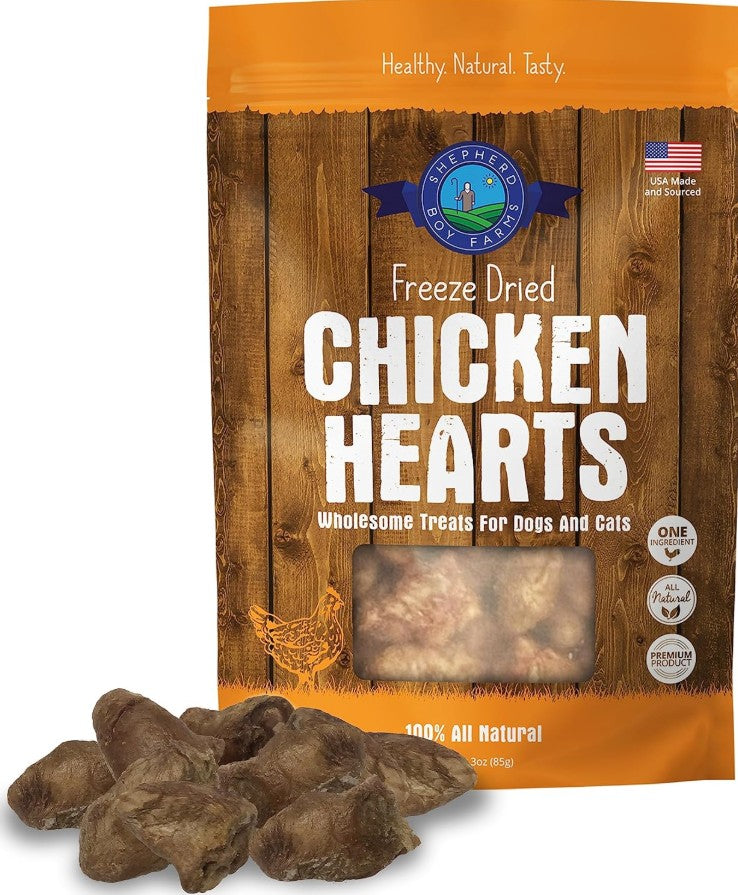 Shepherd Boy Farms Freeze Dried Chicken Hearts For Cats & Dogs