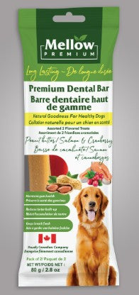 Mellow Premium Long-Lasting Peanut Butter & Salmon Cranberry Dental Stick