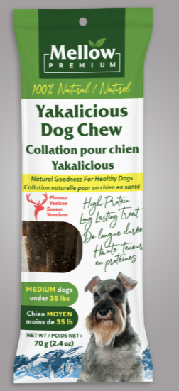 Mellow Premium Yakalicious Dog Chew - Venison Flavor