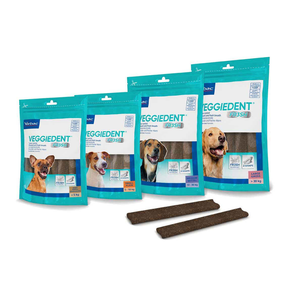 C.E.T VeggieDent FR3SH Tartar Control Chews for Dogs 30 Count