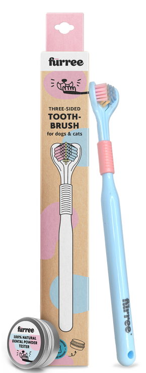 Furree Three-Sided Toothbrush for Dogs & Cats